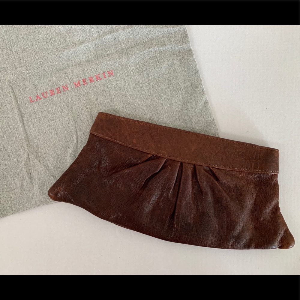 Lauren Merkin Brown Leather Clutch